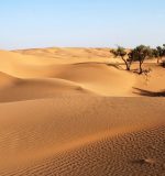 The majestic Erg Chegaga dunes visible from Foum Zguid, a breathtaking part of the Moroccan Sahara desert.